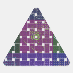 Sticker Triangulaire Impression À damiers bleu et violet