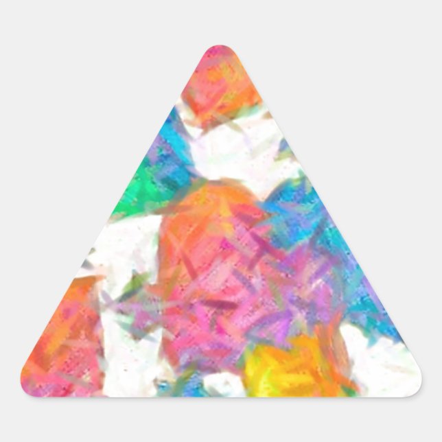 Sticker Triangulaire Impressionniste Pastel Valentine Hearts (Devant)