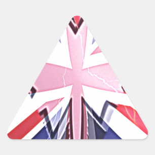Sticker Triangulaire Imprimer "I Love UK"
