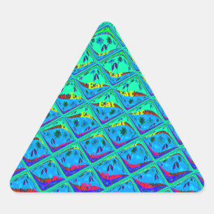 Sticker Triangulaire Italien bleu sirène Motif Art Imprimer