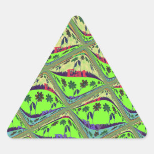 Sticker Triangulaire Jardin Éclectique Enchantant À damiers Beauté Flor