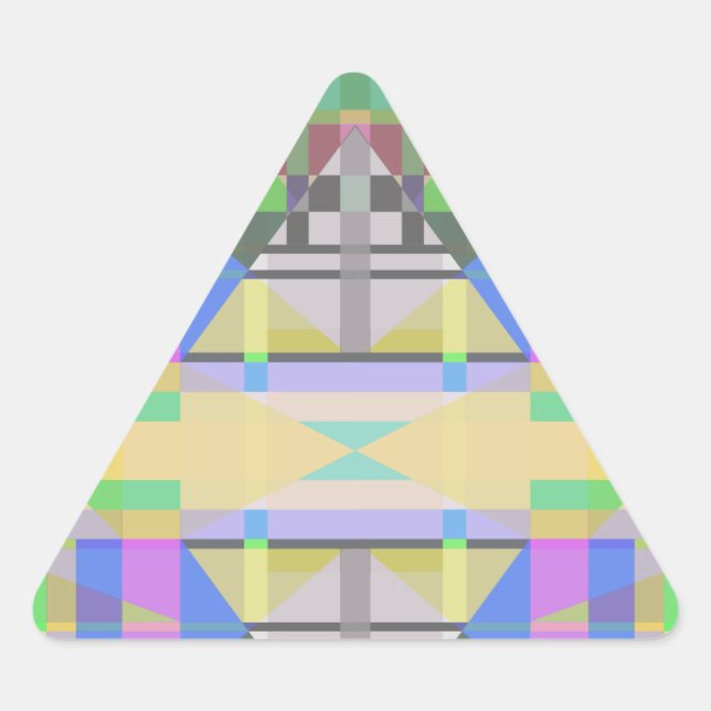 Sticker Triangulaire Jaune bleu violet géométrique (Devant)