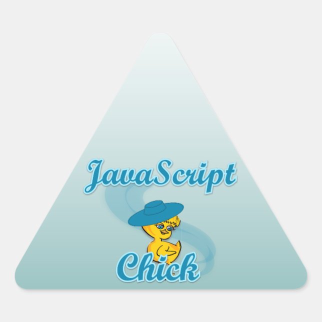 Sticker Triangulaire Javascript Chick #3 (Devant)