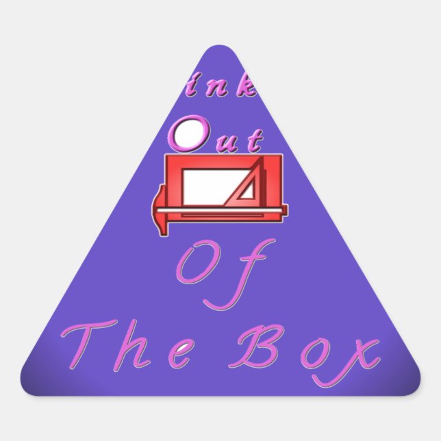 Sticker Triangulaire Je pense en dehors de la boîte. (Devant)