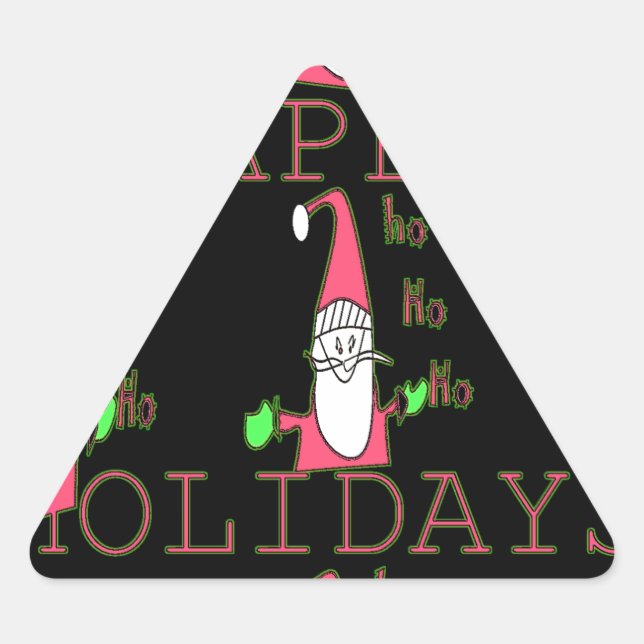 Sticker Triangulaire Jolly Mouse Père Noël : Une Illustration Fun Holid (Devant)