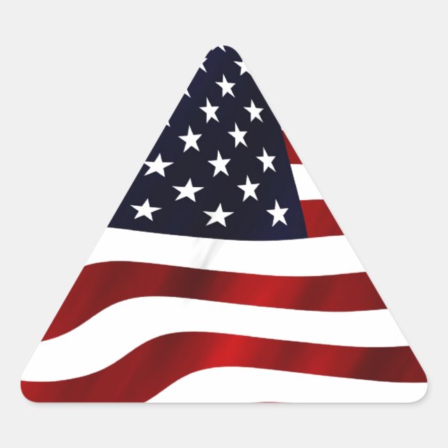 Sticker Triangulaire Jour de l'indépendance patriotique du drapeau amér (Devant)
