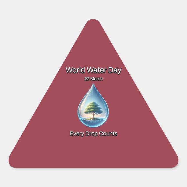 Sticker Triangulaire Journée mondiale de l'eau. Chaque Début Compte. (Devant)