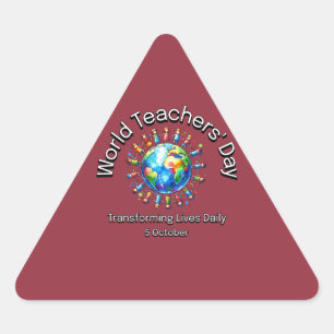 Sticker Triangulaire Journée mondiale des enseignants. Transformer Des