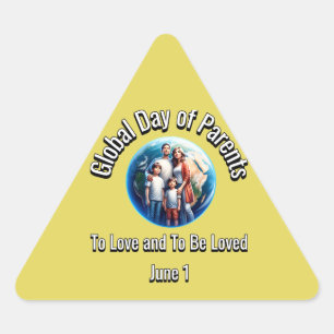 Sticker Triangulaire Journée mondiale des parents : Aimer et être aimé