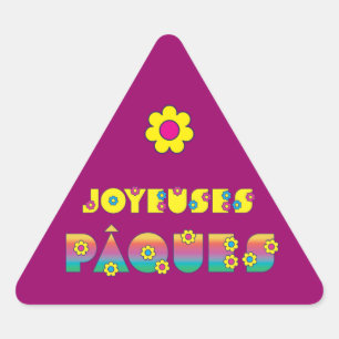 Sticker Triangulaire Joyeuses Pâques