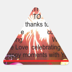 Sticker Triangulaire Joyeux anniversaire à nous Art Imprimer