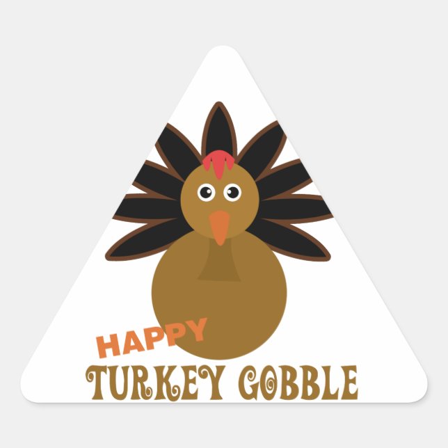 Sticker Triangulaire Joyeux Jour de la grogne turque Thanksgiving (Devant)