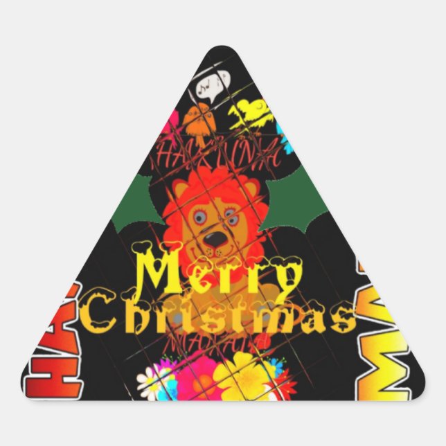 Sticker Triangulaire Joyeux Noël et une bonne année (Devant)