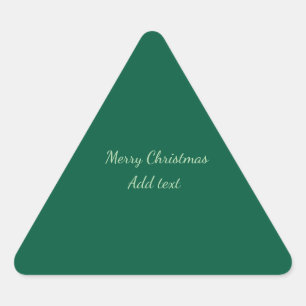 Sticker Triangulaire Joyeux Noël vert plaine solo arrière - plan vacanc