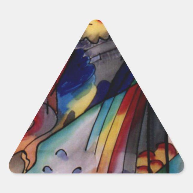 Sticker Triangulaire Kandinsky 1913 Peinture Abstraite (Devant)