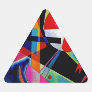 Sticker Triangulaire Kandinsky en peinture Abstraite bleue