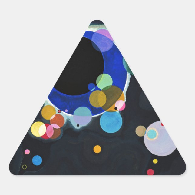 Sticker Triangulaire Kandinsky Plusieurs cercles Abstraits (Devant)