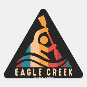 Sticker Triangulaire Kayak Retro Eagle Creek