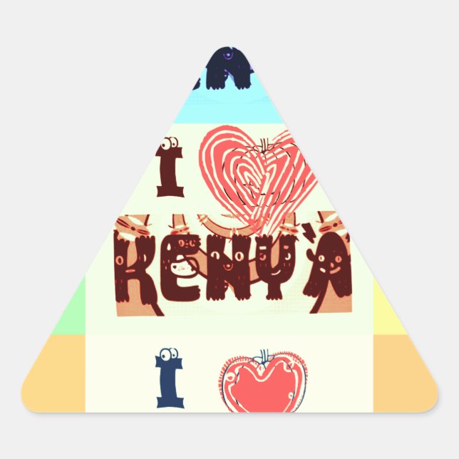 Sticker Triangulaire Kenya Travel Souvenir Pop (Devant)