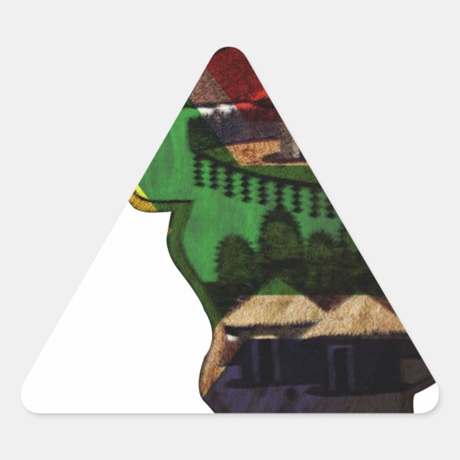 Sticker Triangulaire La mosaïque africaine en effervescence : Art Motif (Devant)