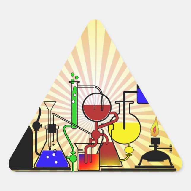 STICKER TRIANGULAIRE LAB WARE - LABORATOIRE GLASSWARE MAD SCIENTIFIQUE (Devant)