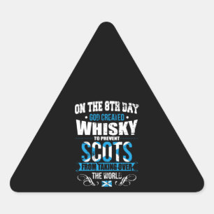 Sticker Triangulaire Le 8e jour Dieu a créé des Scots Whiskey