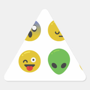 Sticker Triangulaire Le visage heureux d'Emoji