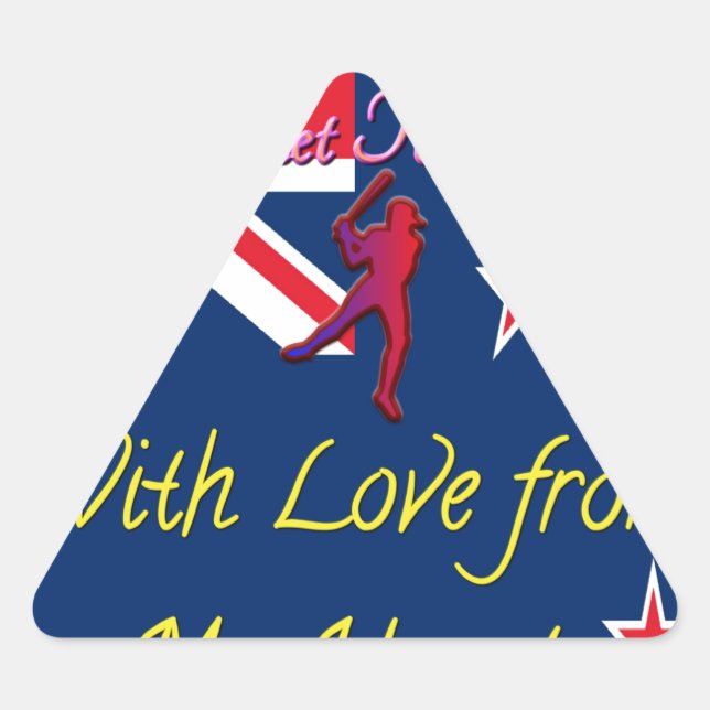 Sticker Triangulaire L'équipe de cricket néo-zélandaise : L'amour de mo (Devant)