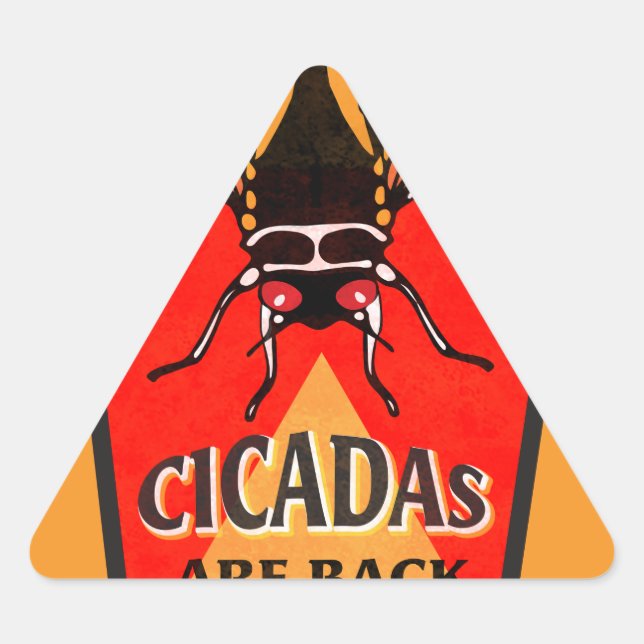 Sticker Triangulaire Les Cicadas sont de retour Funny Magicicada (Devant)
