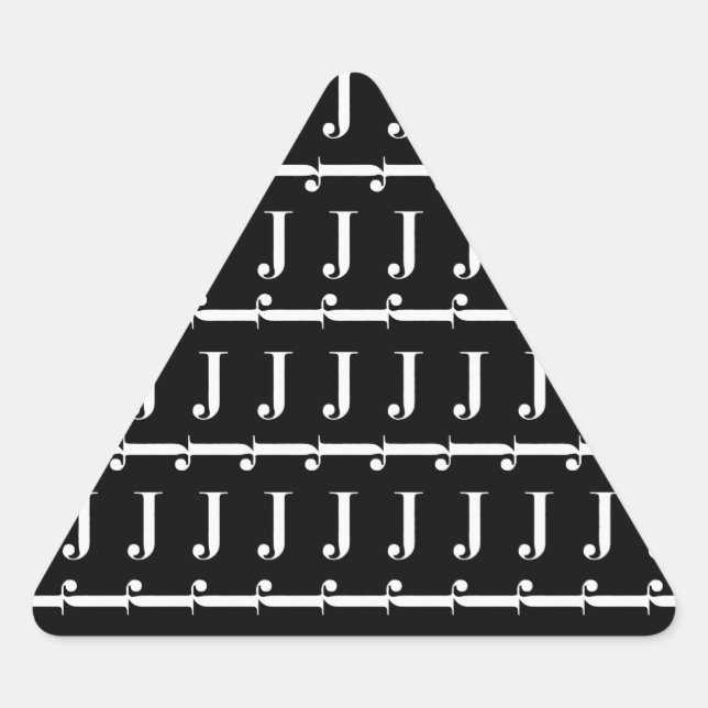 STICKER TRIANGULAIRE LETTRE INITIALE MOYENNE J (Devant)