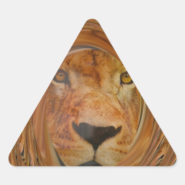 Sticker Triangulaire Lion Abstrait Safari Art (Devant)