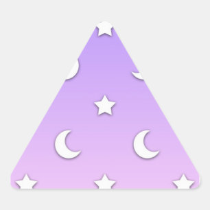 Sticker Triangulaire Little White Stars and Moons Motif