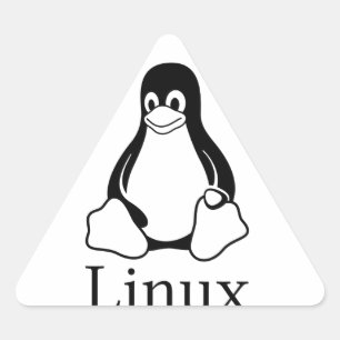 Sticker Triangulaire Logo Linux avec Tux le Penguin Linux