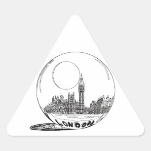 Sticker Triangulaire Londres dans une boule de verre.