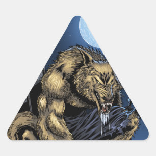 Sticker Triangulaire Loup-garou