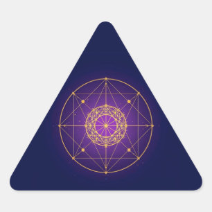 Sticker Triangulaire Mandala Sacré Céleste – Géométrie Mystique