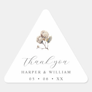 Sticker Triangulaire mariage de coton aquarelle merci