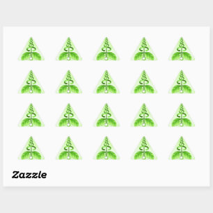 Sticker Triangulaire Médecine douce verte de caducée triangulaire