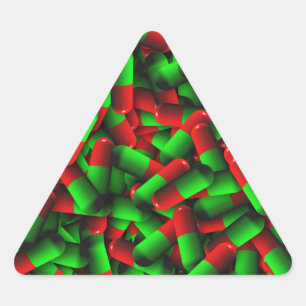 Sticker Triangulaire médicaments pour pilules rouges