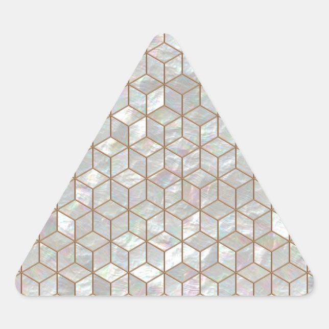 Sticker Triangulaire Mère De Carreaux De Perle (Devant)
