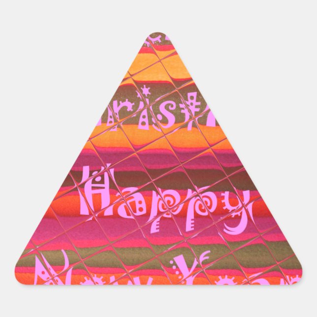Sticker Triangulaire Merry Christmas Happy (Devant)