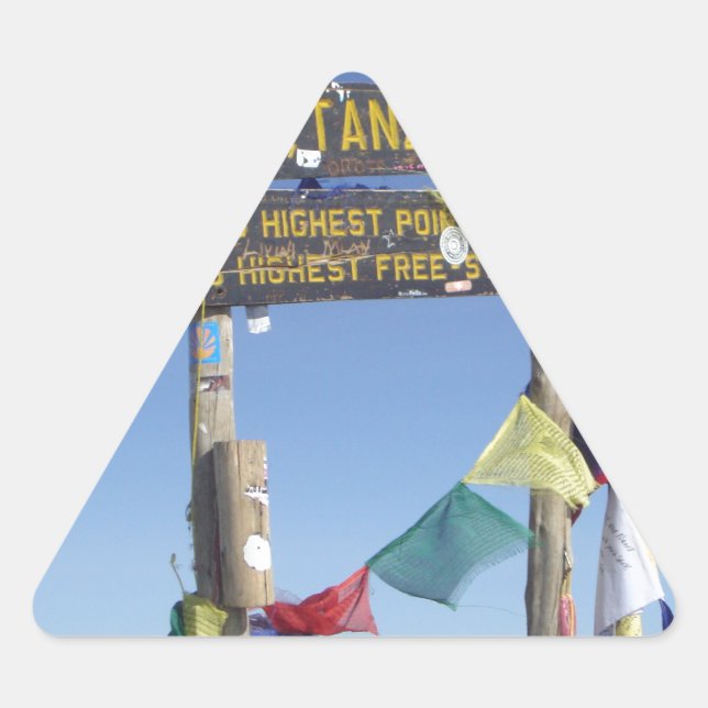 Sticker Triangulaire Message sur le Sommet du Kilimandjaro kenya (Devant)