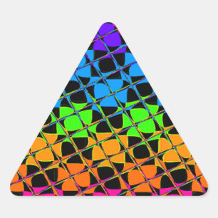 Sticker Triangulaire Miroir à damiers arc-en-ciel multicolore