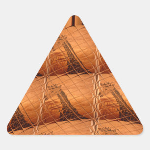 Sticker Triangulaire Miroir africain traditionnel : Girafe tissée