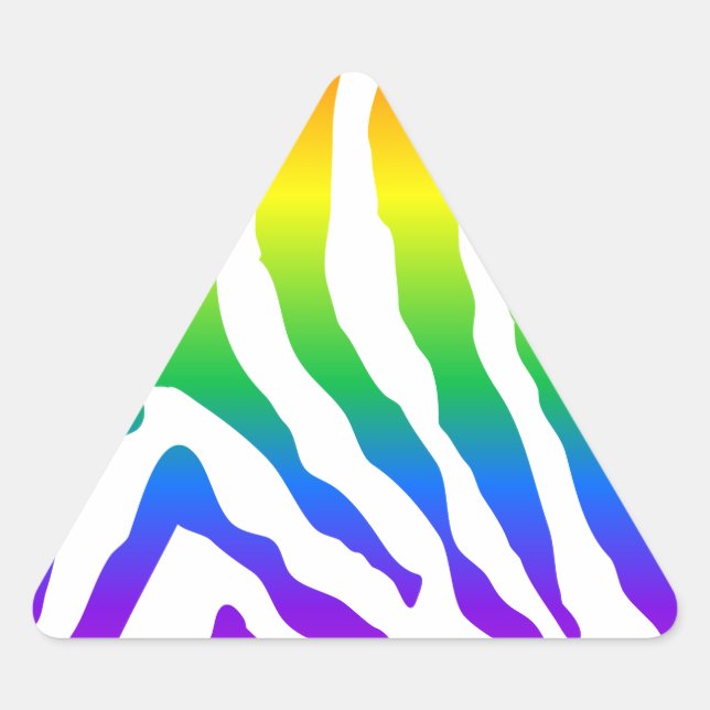 Sticker Triangulaire Modèle Rainbow Zebra (Devant)
