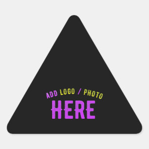 STICKER TRIANGULAIRE MODERNE ET MODERNE PERSONNALISABLE NOIR VÉRIFIÉ