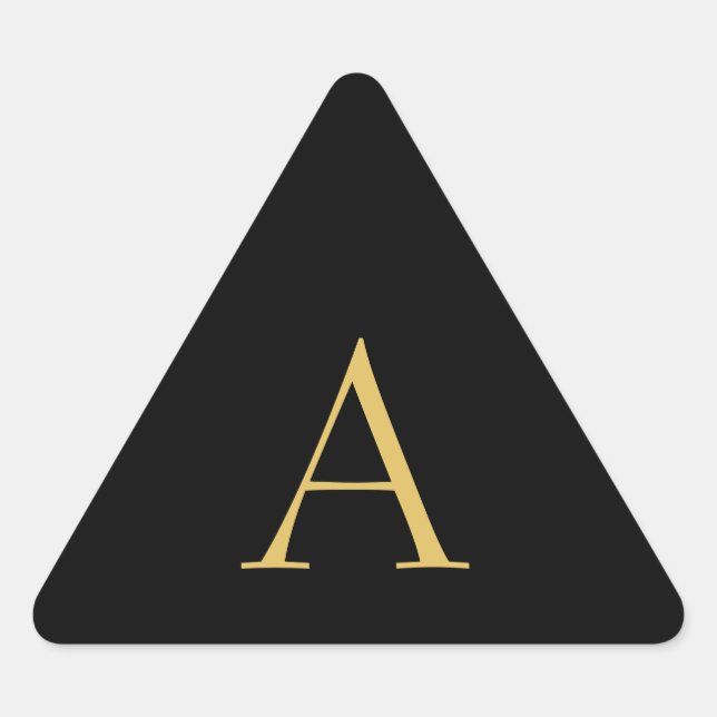Sticker Triangulaire Monogramme couleur or noir professionnel (Devant)