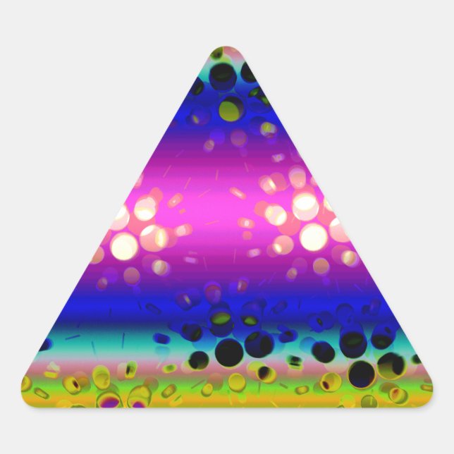 Sticker Triangulaire Motif à pointillés de Kaleidoscope arc-en-ciel (Devant)