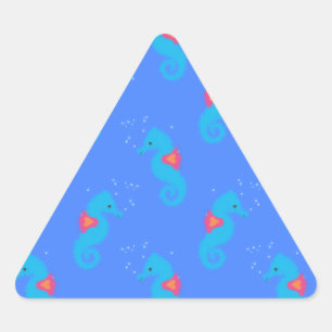 Sticker Triangulaire Motif Blue Seahorse
