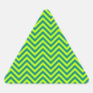 Sticker Triangulaire Motif Chevron turquoise et Lime Green